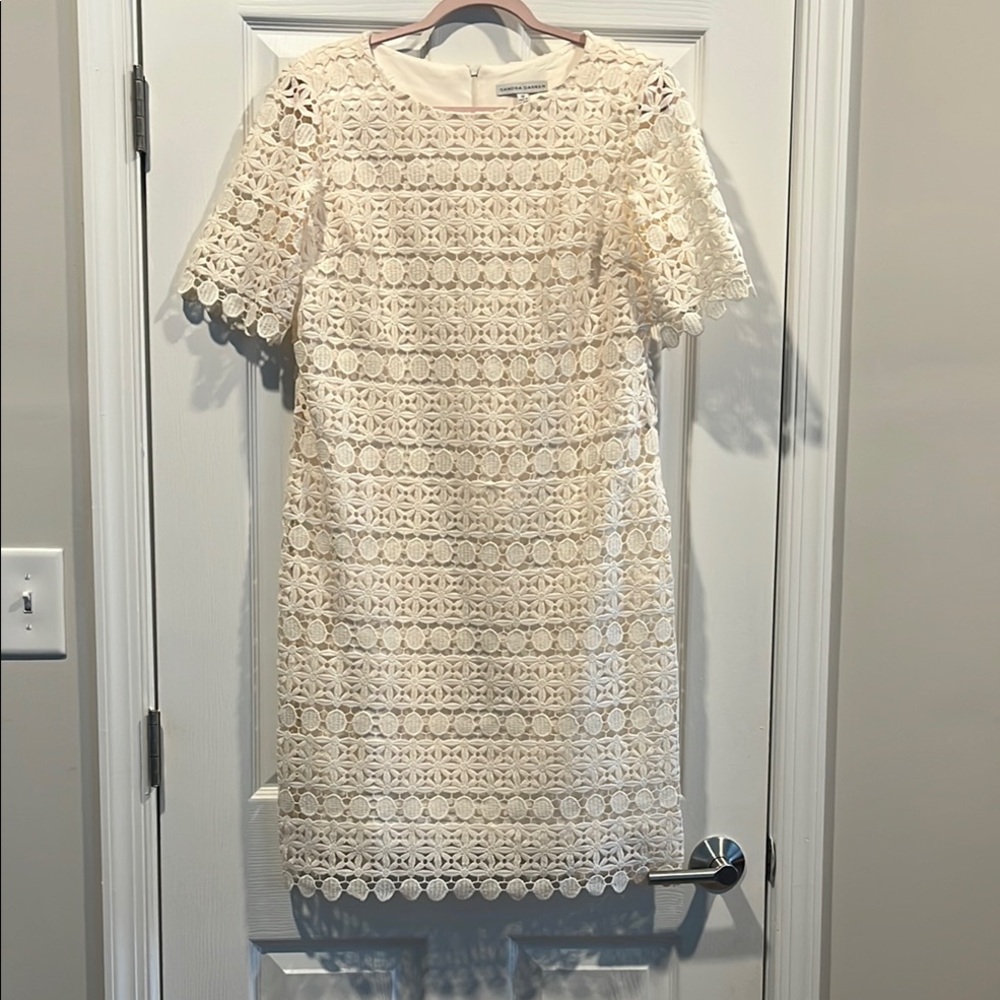 SANDRA DARREN Elegant Cream Wedding/ Party Feminine Lace Dress Size 12